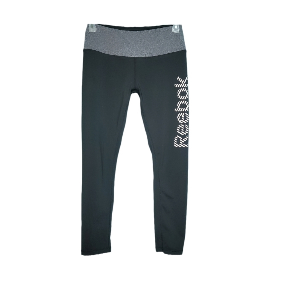 Reebok Black & Gray Cropped Leggings Women's Size XS